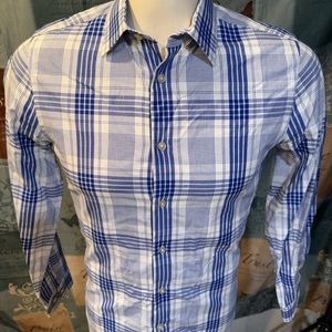 Express t shirt long sleeve blue & white used , and Great condition.